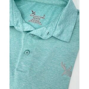 Golf Moose Polo Shirt Men's XL Aqua Blue Performance Stretch Lightweight Golf